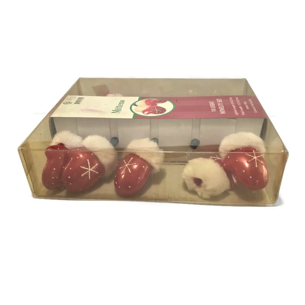 New Santa Red Mittens 10 Light Set Novelty Christmas Lights, 2004,